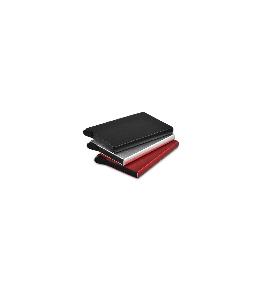 CLICK CARD PORTA CARTE IN ALLUMINIO ULTRA LEGGERO E RESISTENTE CON RFID BLOCK.
