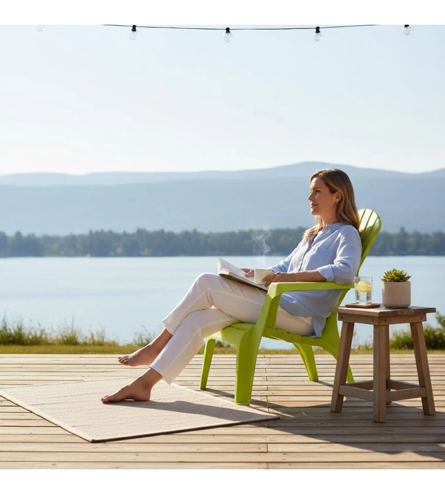 POLTRONA DA ESTERNO "DOLOMITI" IN POLIPROPILENE VERDE LIME 75X86X86 CM