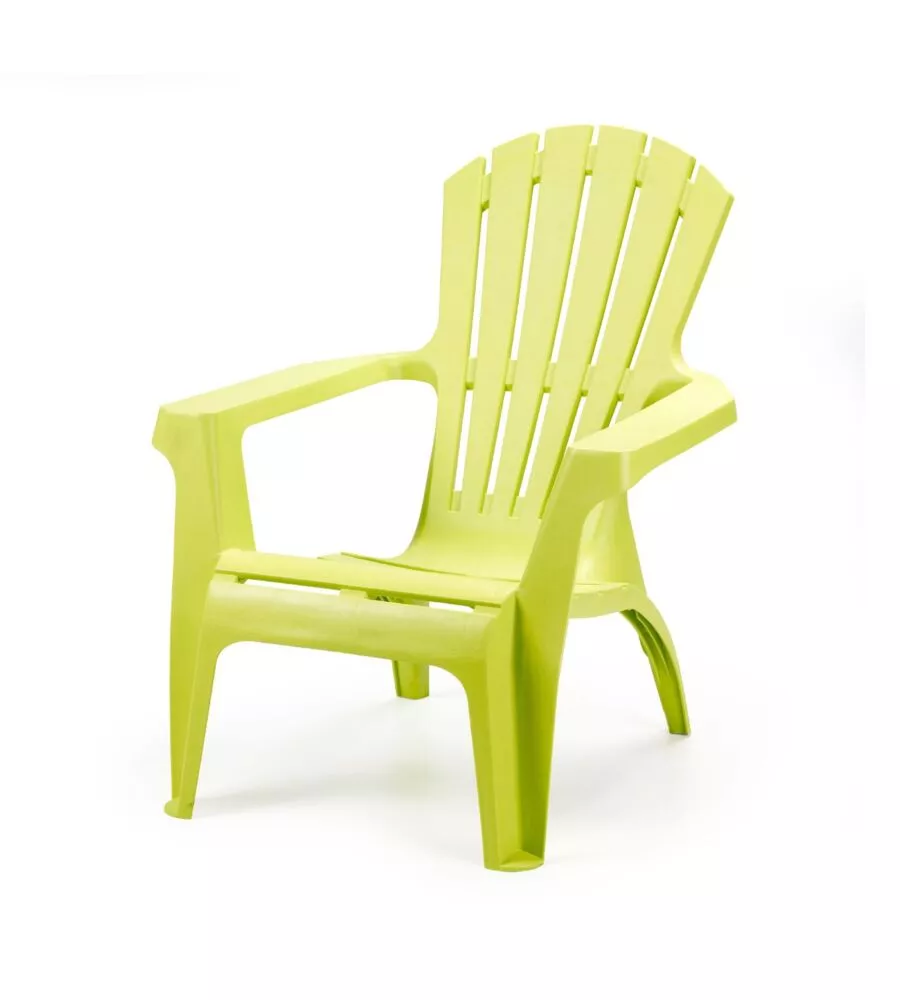 POLTRONA DA ESTERNO "DOLOMITI" IN POLIPROPILENE VERDE LIME 75X86X86 CM