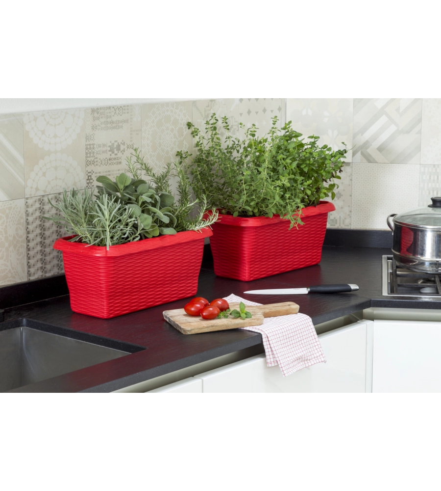 FIORIERA PAGLIA CM 50 ROSSO CORALLO