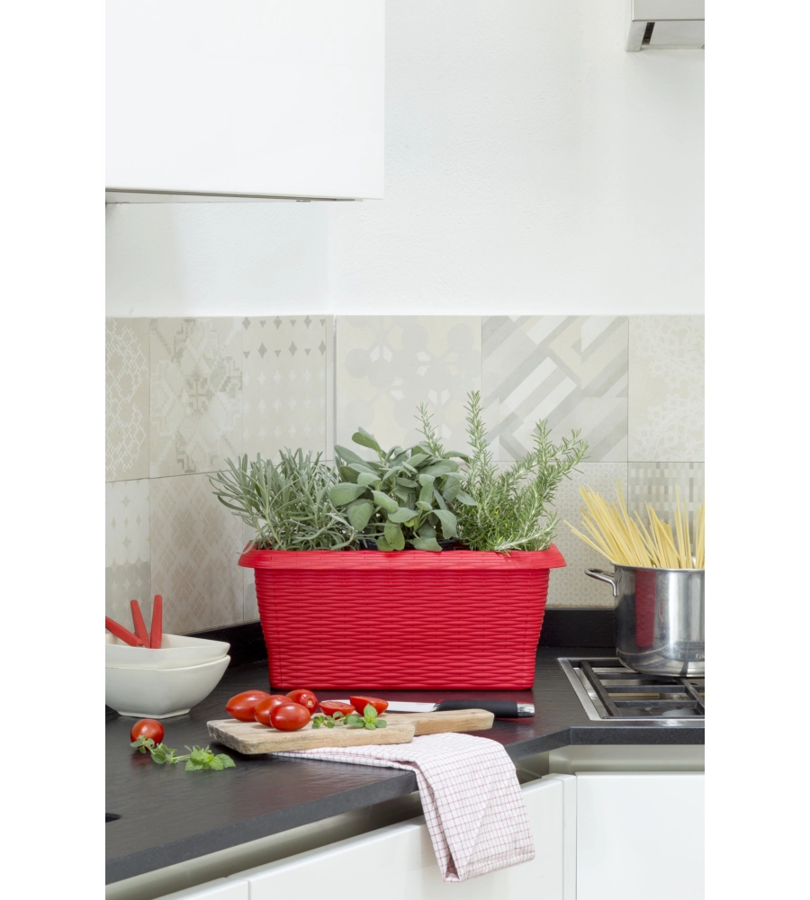 FIORIERA PAGLIA CM 50 ROSSO CORALLO