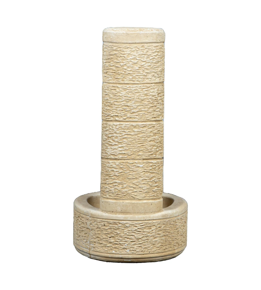 FONTANA DA GIARDINO VEDOVELLA "LA SPEZIA"  ANTICATO NOCCIOLA, 40X40X77 CM - KAM