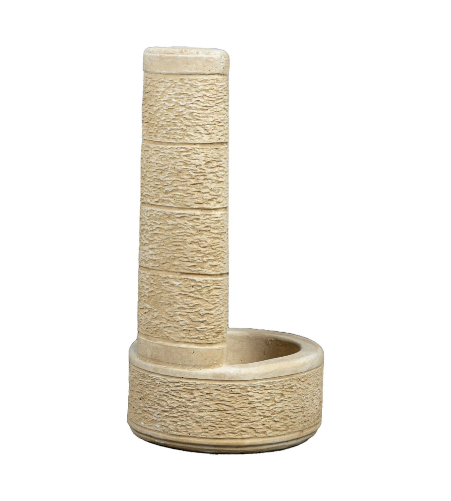 FONTANA DA GIARDINO VEDOVELLA "LA SPEZIA"  ANTICATO NOCCIOLA, 40X40X77 CM - KAM