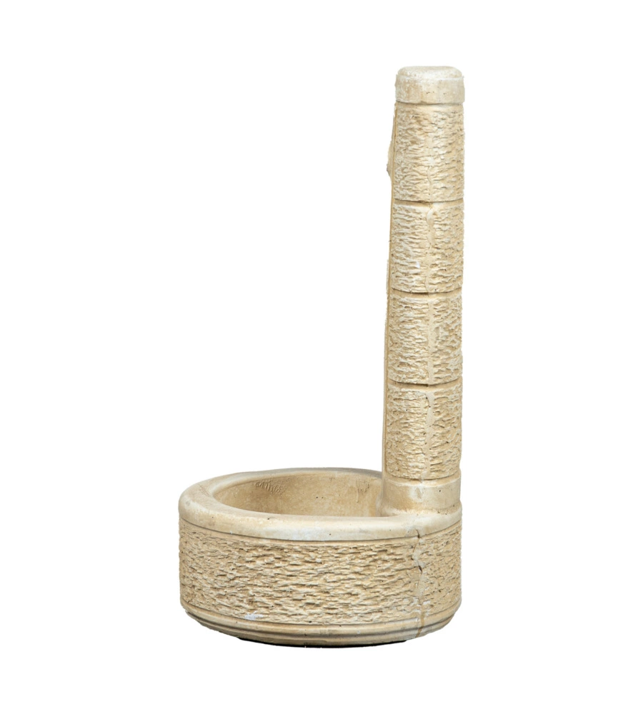 FONTANA DA GIARDINO VEDOVELLA "LA SPEZIA"  ANTICATO NOCCIOLA, 40X40X77 CM - KAM