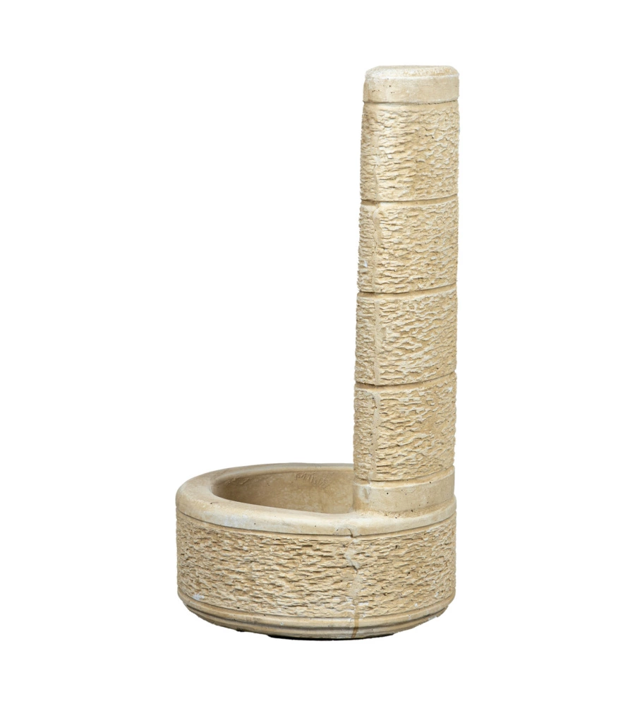 FONTANA DA GIARDINO VEDOVELLA "LA SPEZIA"  ANTICATO NOCCIOLA, 40X40X77 CM - KAM
