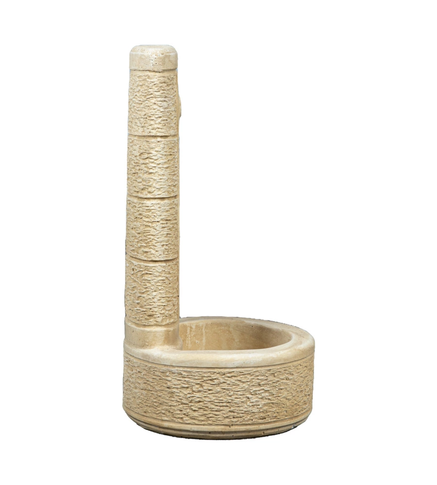 FONTANA DA GIARDINO VEDOVELLA "LA SPEZIA"  ANTICATO NOCCIOLA, 40X40X77 CM - KAM