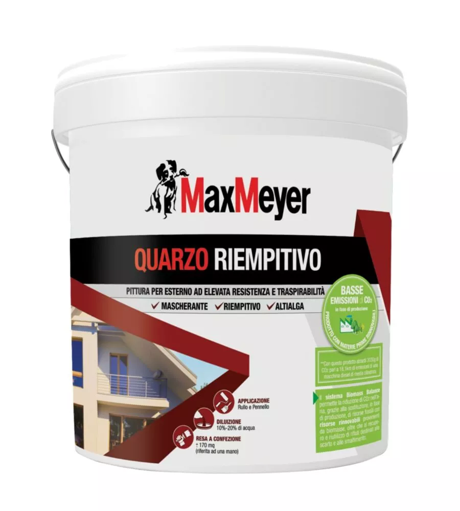 Pittura murale antialga Max Meyer "Quarzo riempitivo" bianco 14 lt