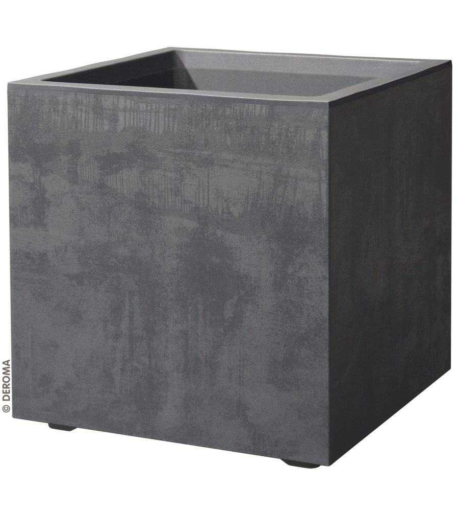 FIORIERA DA ESTERNO DEROMA "MILLENIUM" FORMA CUBICA IN RESINA COLORE ANTRACITE, 39X39X39 CM