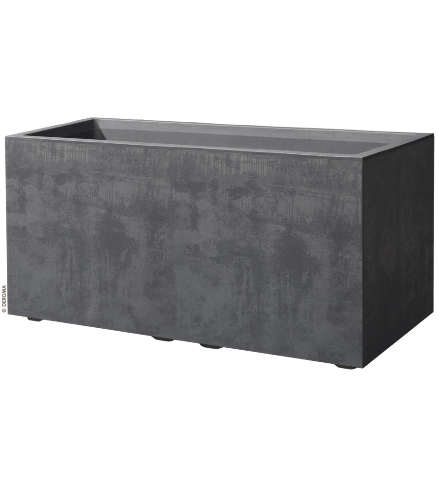 FIORIERA DA ESTERNO DEROMA "MILLENIUM" RETTANGOLARE IN RESINA COLORE ANTRACITE, 79X39X39 CM