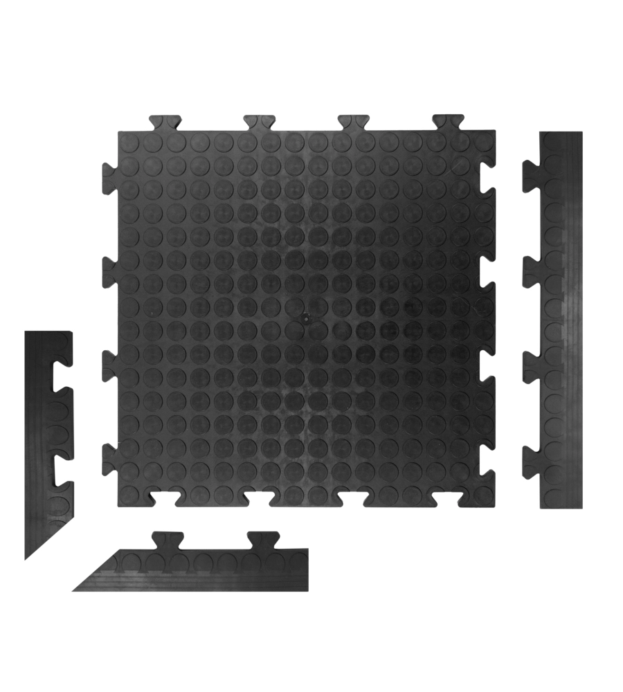 PIASTRELLA DA ESTERNO IN PVC AD INCASTRO COLORE NERO, 500x500x8 MM
