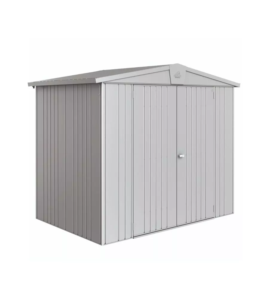 CASETTA DA GIARDINO BIOHORT "EUROPA  3" IN ACCIAIO ZINCATO COLORE ARGENTO METALLIZZATO 244X156X203 CM
