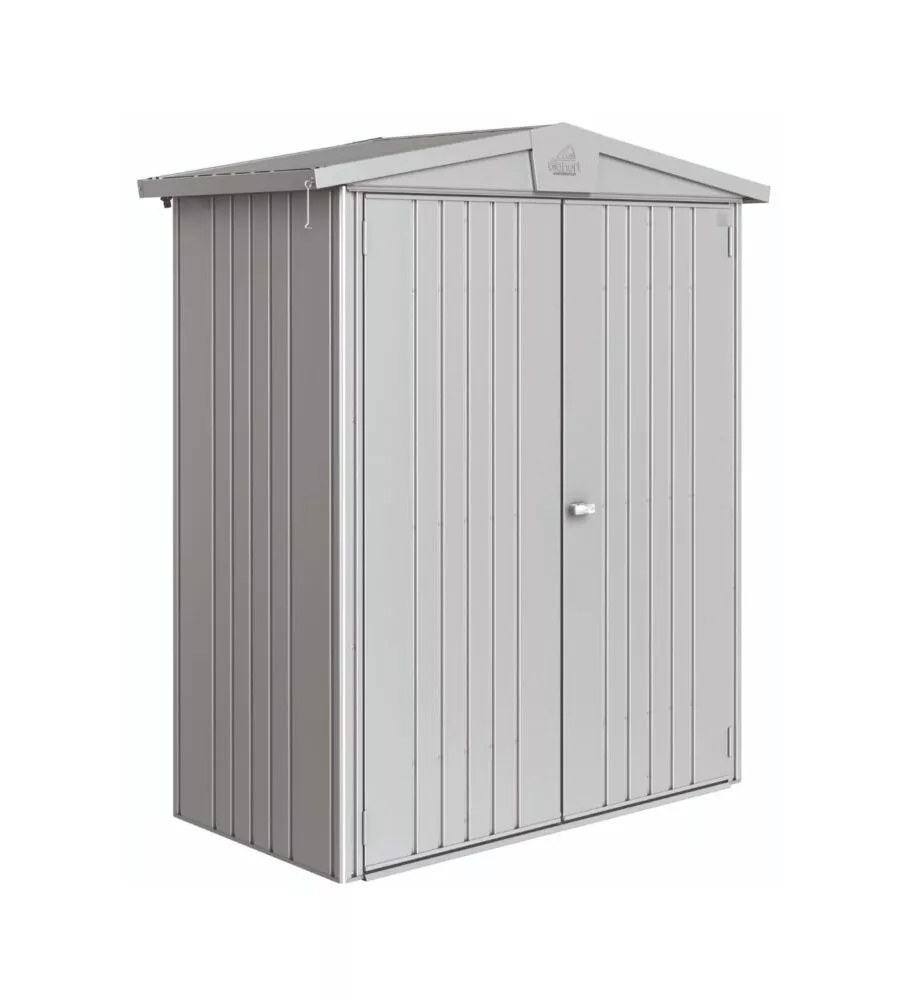 CASETTA DA GIARDINO BIOHORT "EUROPA  1" IN ACCIAIO ZINCATO COLORE ARGENTO METALLIZZATO 172X84X196 CM