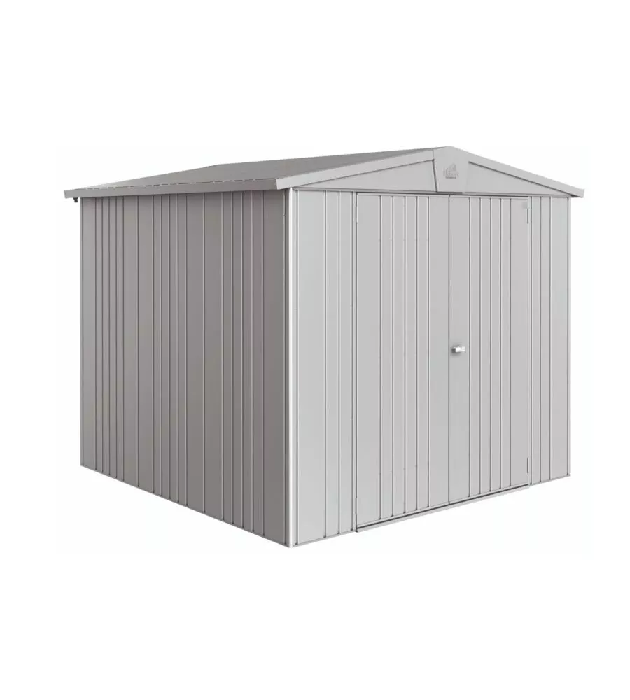 CASETTA DA GIARDINO BIOHORT "EUROPA  4" IN ACCIAIO ZINCATO COLORE ARGENTO METALLIZZATO 244X228X203 CM