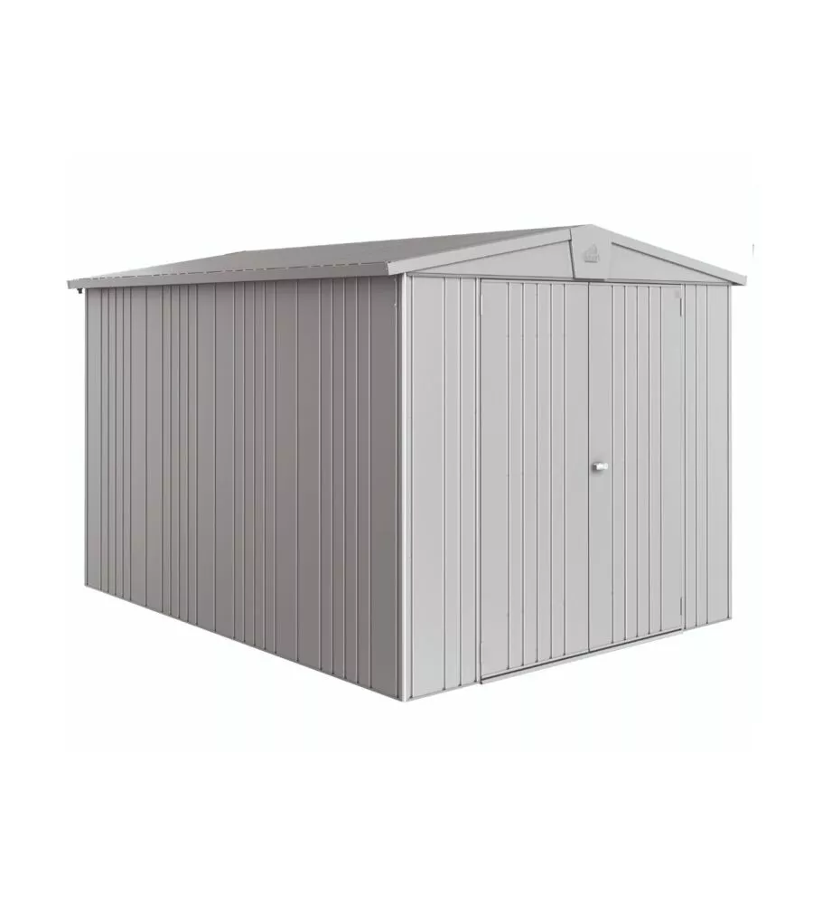 CASETTA DA GIARDINO BIOHORT "EUROPA  6" IN ACCIAIO ZINCATO COLORE ARGENTO METALLIZZATO 244X300X203 CM