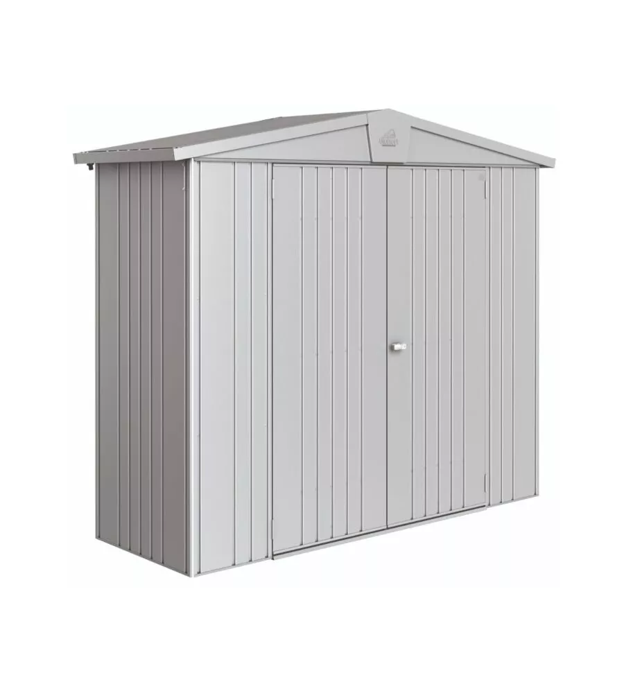 CASETTA DA GIARDINO BIOHORT "EUROPA  2A" IN ACCIAIO ZINCATO COLORE ARGENTO METALLIZZATO 244X84X203 CM
