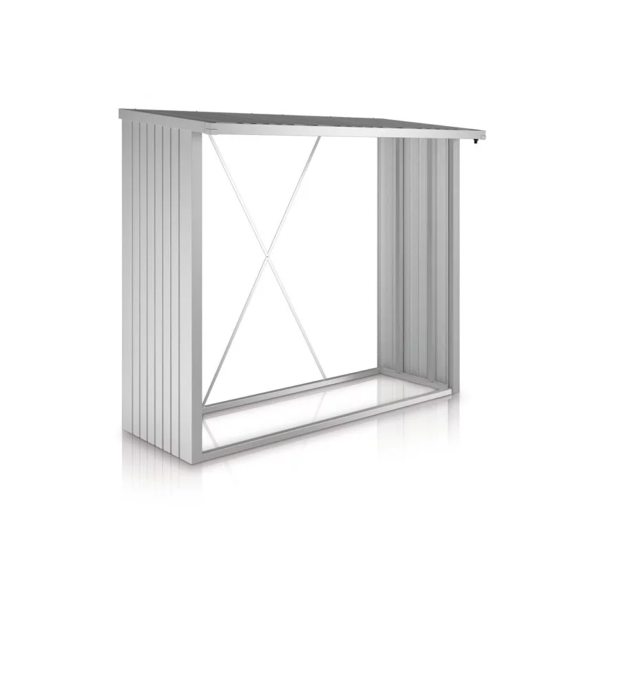 LEGNAIA BIOHORT "WOODSTOCK 230" IN ACCIAIO ZINCATO ARGENTO METALLIZZATO, 229X102X199 CM - 35020