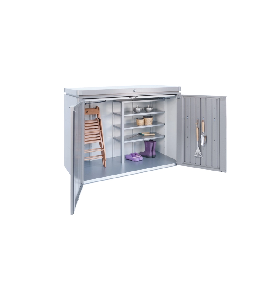 COPRIBIDONE O PORTATTREZZI BIOHORT "HIGHBOARD 160" IN ACCIAIO ZINCATO GRIGIO QUARZO METALLIZZATO - COD. 70015