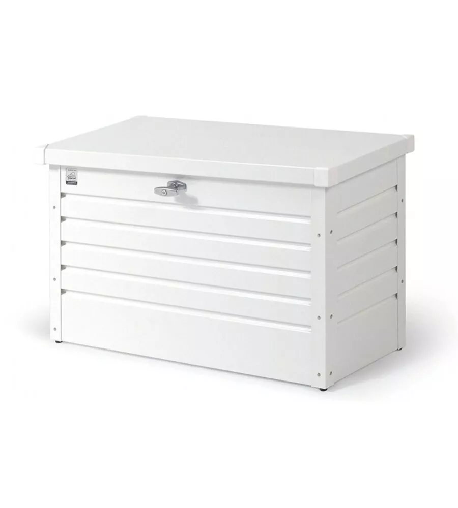 BAULE DA ESTERNO IMPERMEABILE "100" IN ACCIAIO ZINCATO BIANCO 195 LT 101X46X61 CM - COD. 61010