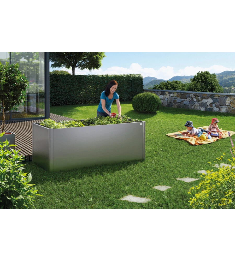 AIUOLA RIALZATA 2X1 GRIGIO QUARZO METALLIZZATO - BIOHORT. 68015