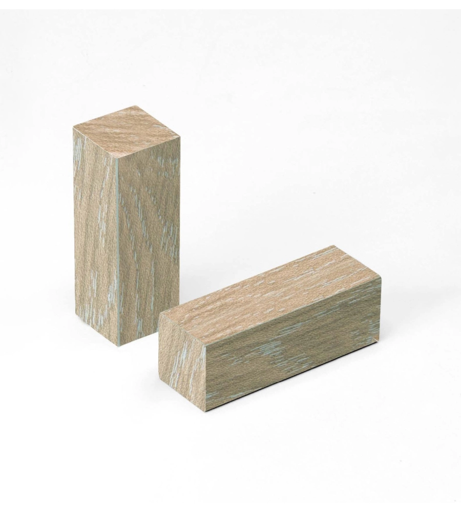 Set per angolo battiscopa rettangolare rovere sbiancato 22x22x62 mm