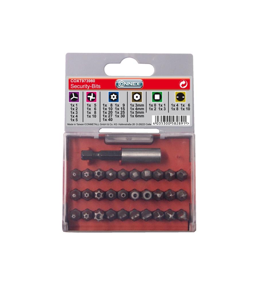 SET 30 INSERTI CONNEX "MAX-POWER" SECURITY CON SUPPORTO MAGNETICO