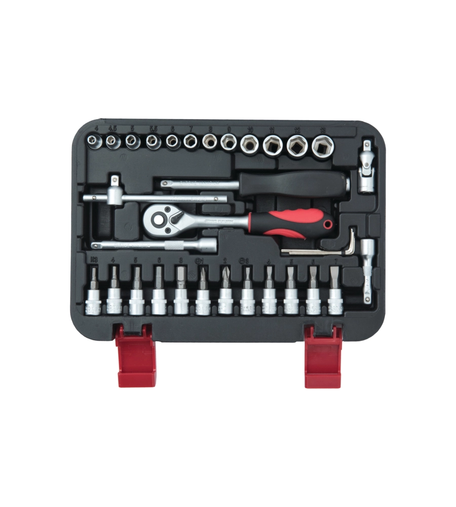SET CHIAVI A BUSSOLA IN CROMO VANADIO  1/4" 33 PZ.