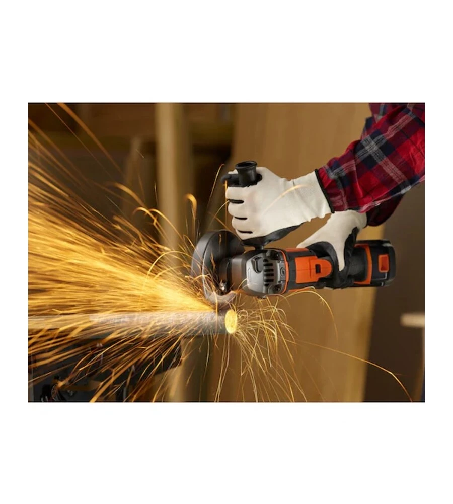 SMERIGLIATRICE ANGOLARE A BATTERIA BLACK+DECKER "BCG720M1-QW" DISCO 115/125 MM 18V 4AH + CARICABATTERIE RAPIDO 1 A + SOFT BAG