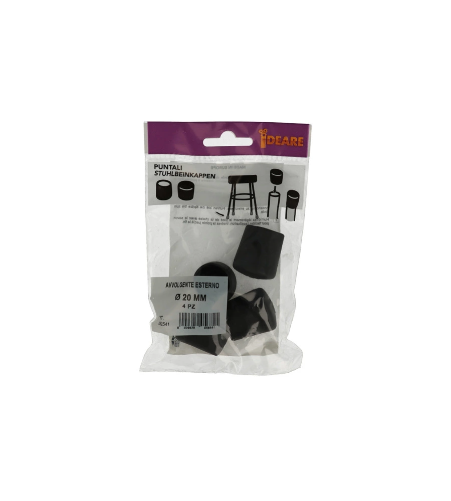 PUNTALI ESTERNI TONDI NERI Ø 20 MM. 4 PZ.