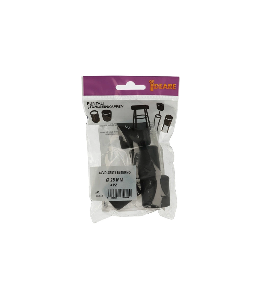 PUNTALI ESTERNI TONDI NERI Ø 25 MM. 4 PZ.