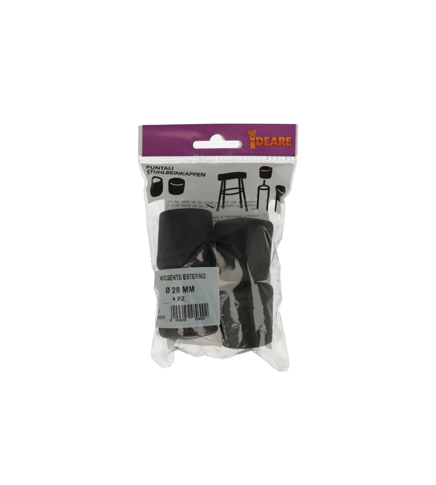 PUNTALI ESTERNI TONDI NERI Ø 28 MM. 4 PZ.