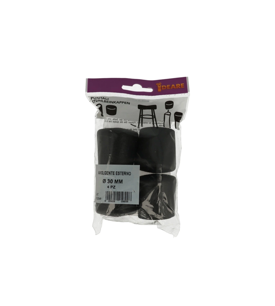PUNTALI ESTERNI TONDI NERI Ø 30 MM. 4 PZ.