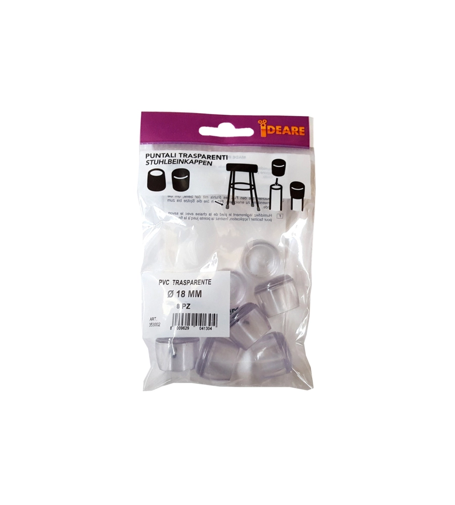 PUNTALI TONDI PVC TRASPARENTE Ø 18 MM. - 8 PZ.