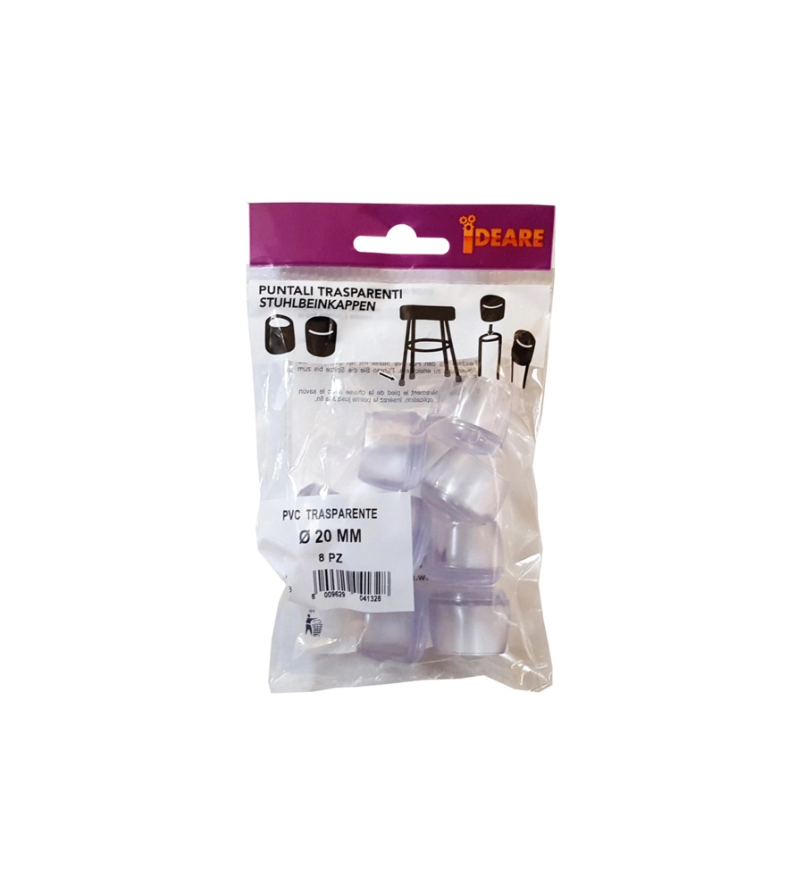 PUNTALI TONDI PVC TRASPARENTE Ø 20 MM. - 8 PZ.