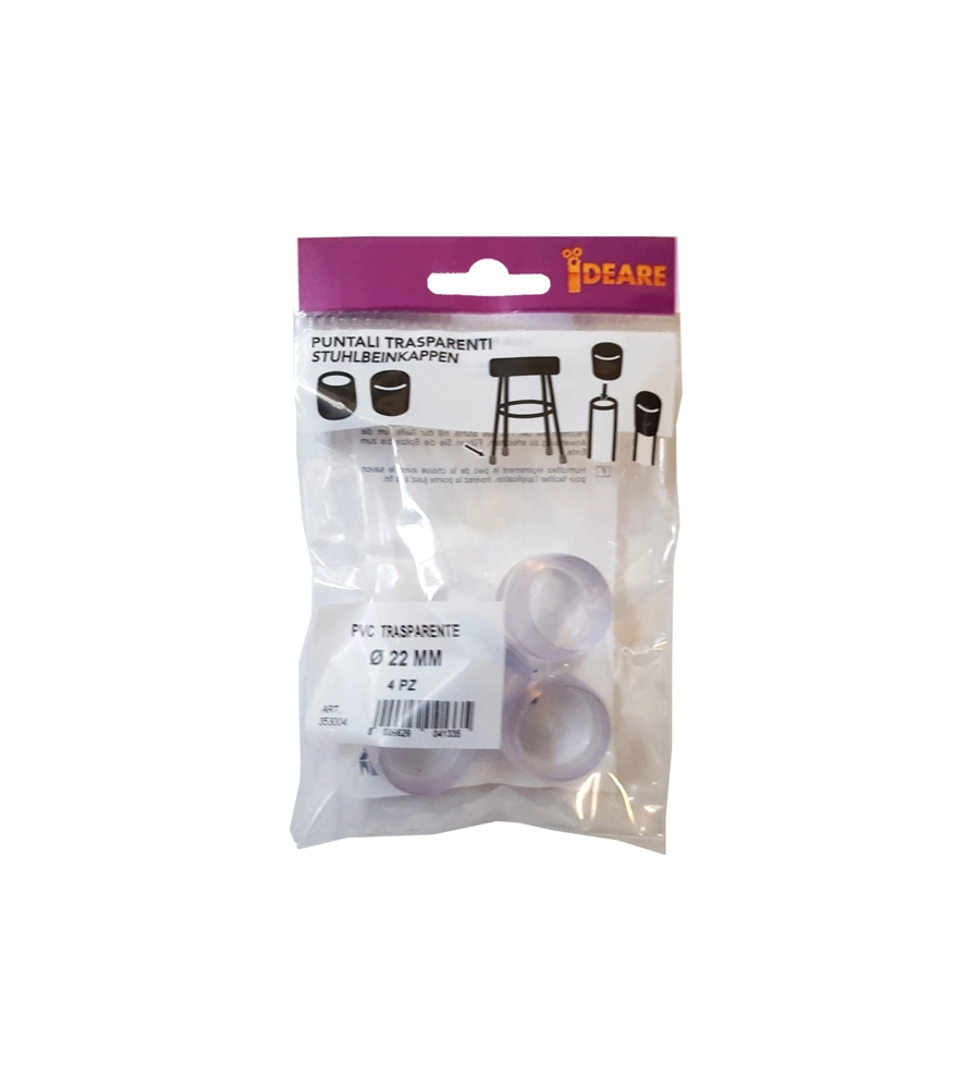 PUNTALI TONDI PVC TRASPARENTE Ø 22 MM. - 4 PZ.