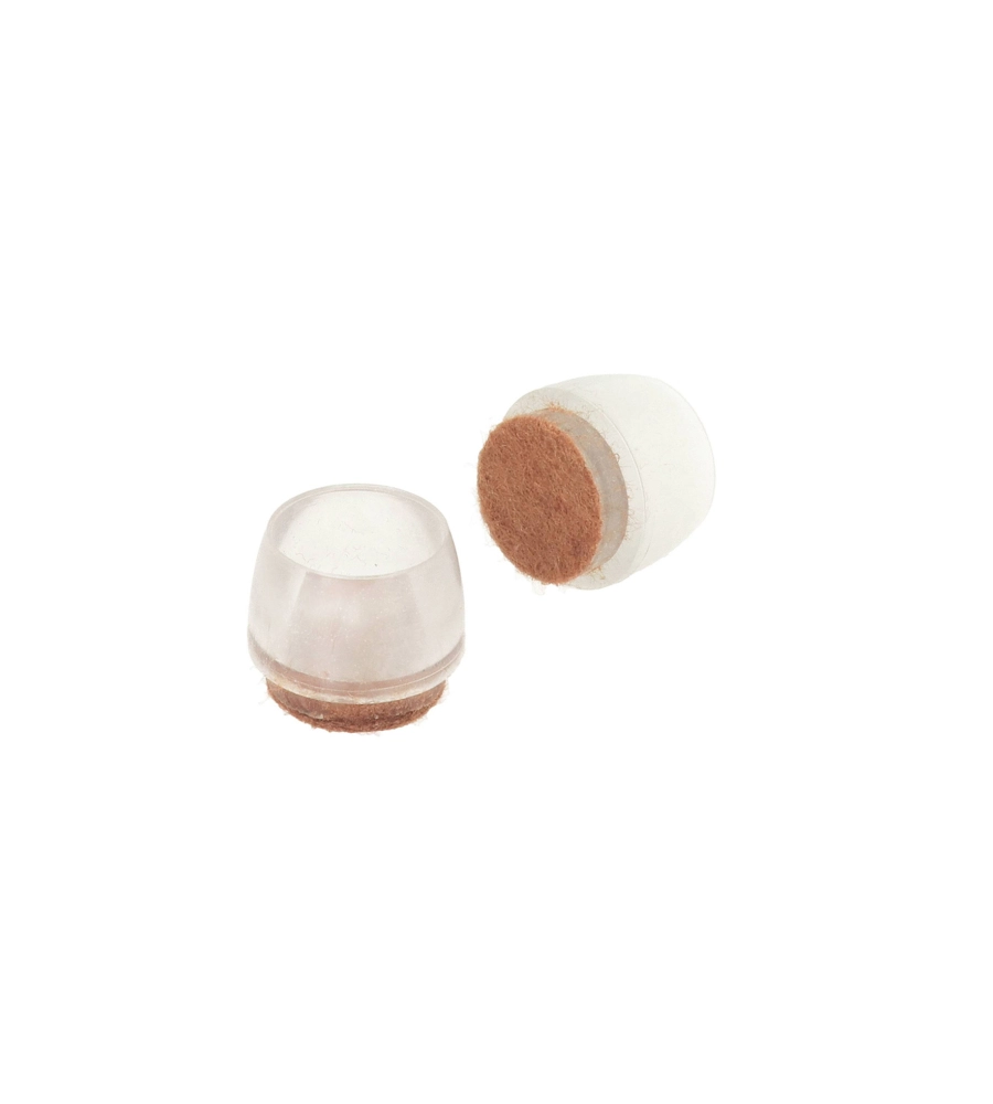PUNTALI TONDI PVC TRASPARENTE CON FELTRO Ø 18 MM. - 8 PZ.