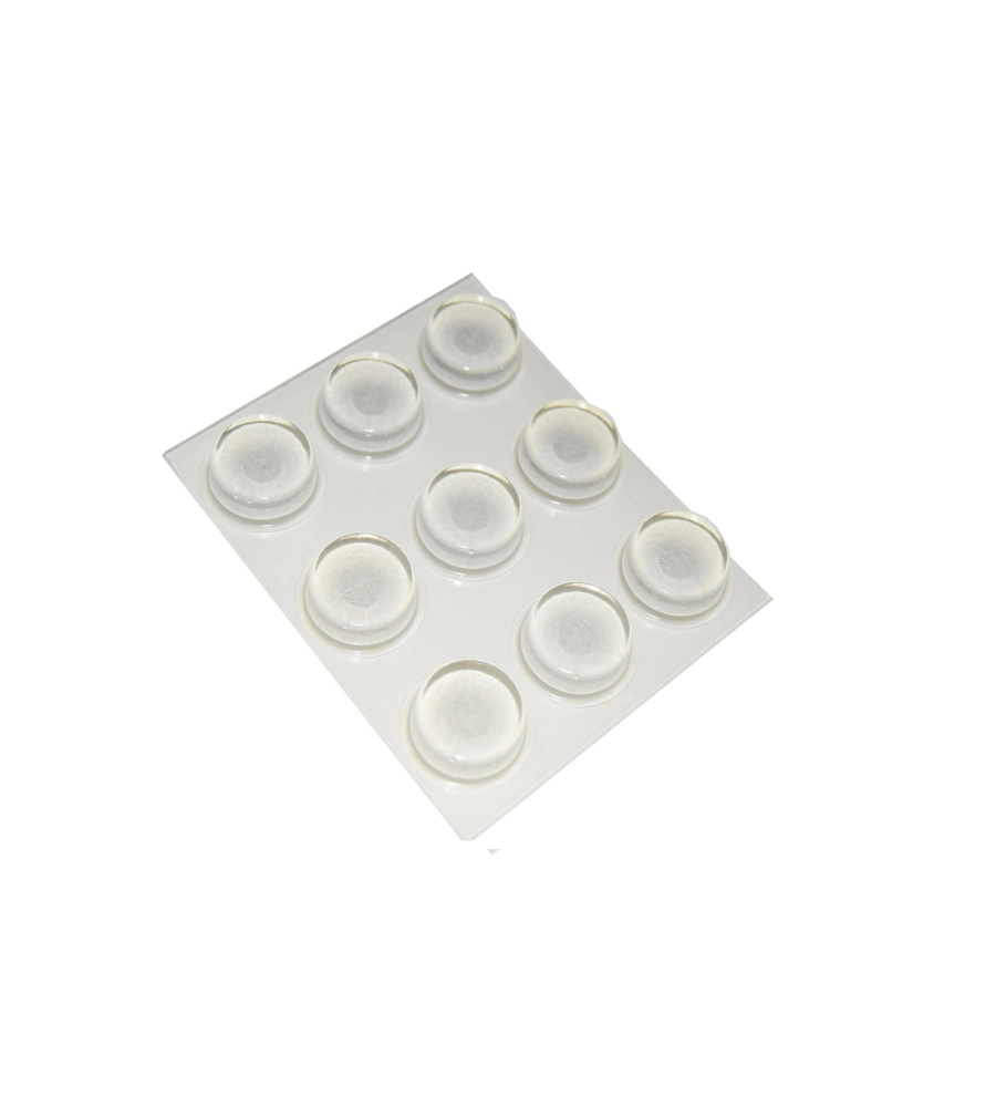 PARACOLPI ADESIVI TONDI TRASPARENTI Ø 19 MM. - SPESSORE 9,5 MM. - 9 PZ.