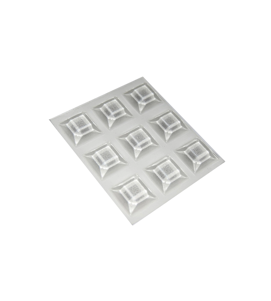 PARACOLPI ADESIVI QUADRATI TRASPARENTI 20,5 X 20,5 MM. SPESSORE 7,5 MM. - 9 PZ.