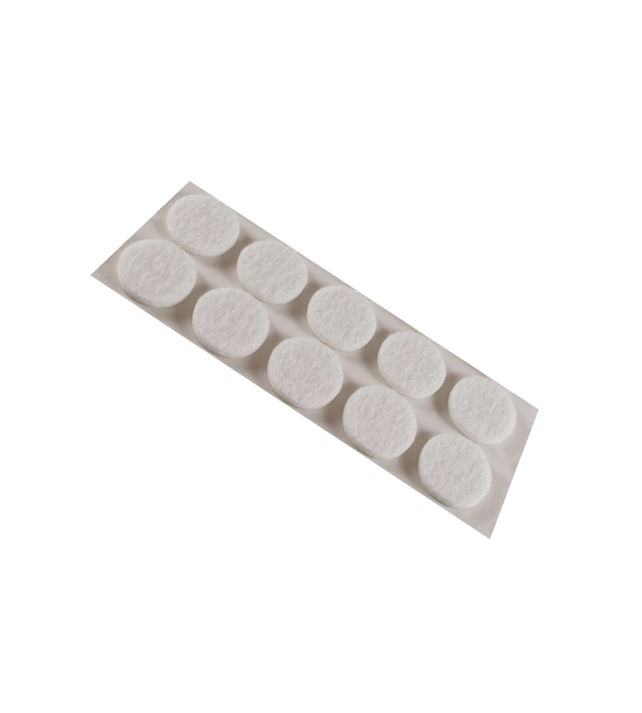 FELTRINI ADESIVI TONDI Ø 20 MM. - BIANCO - 10 PZ.