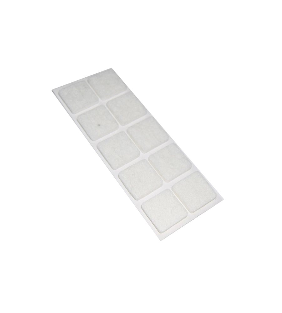 FELTRINI ADESIVI QUADRATI 20 X 20 MM. - BIANCO - 10 PZ.