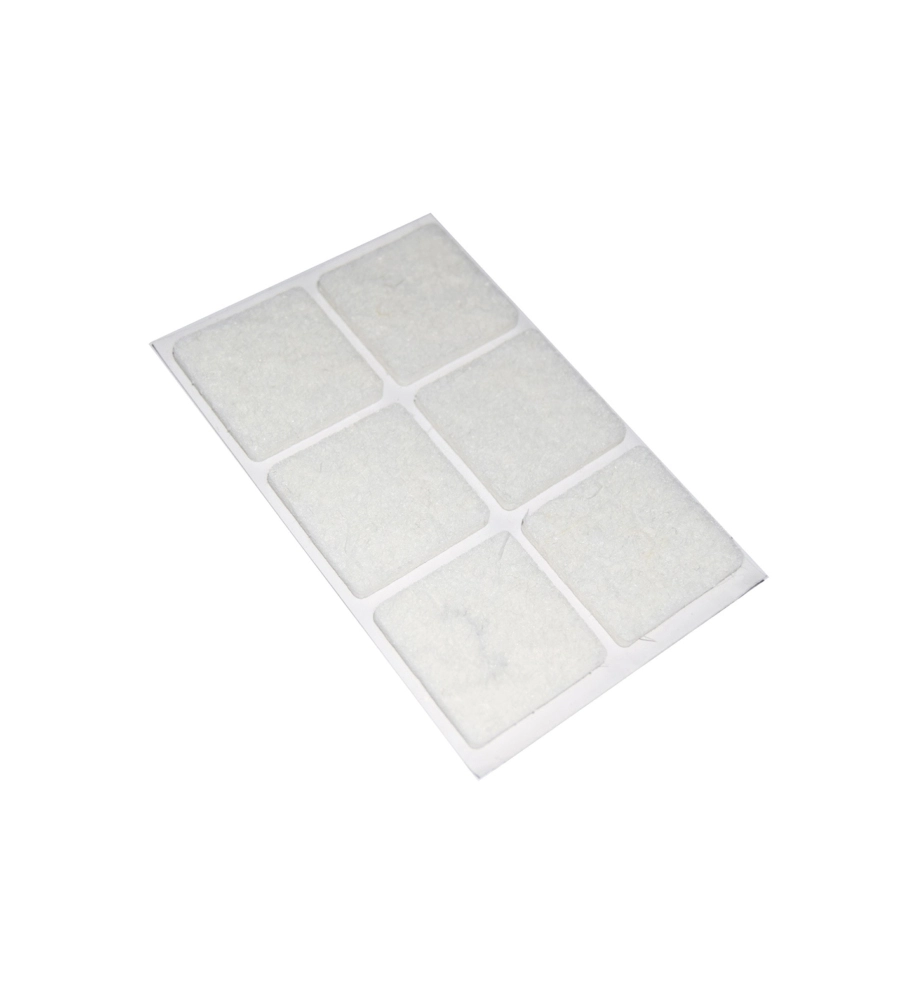 FELTRINI ADESIVI QUADRATI 30 X 30 MM. - BIANCO - 6 PZ.