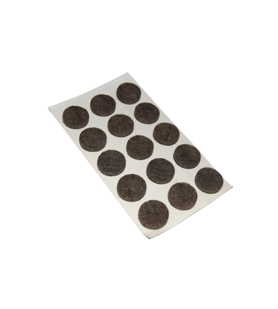 FELTRINI ADESIVI TONDI Ø 16 MM. - MARRONE - 15 PZ.