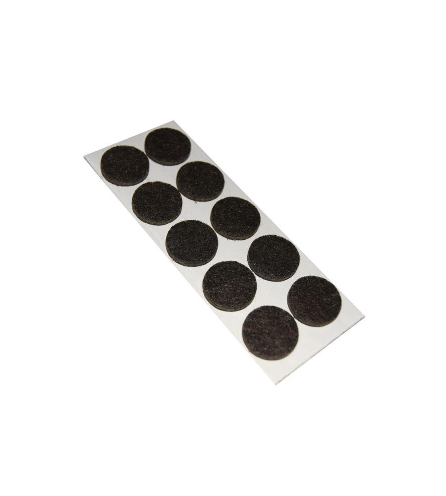 FELTRINI ADESIVI TONDI Ø 20 MM. - MARRONE - 10 PZ.