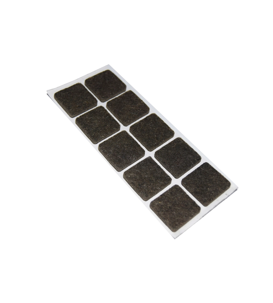 FELTRINI ADESIVI QUADRATI - 20 X 20 MM. - MARRONE - 10 PZ.