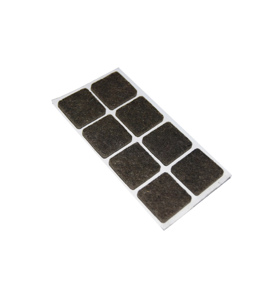 FELTRINI ADESIVI QUADRATI - 25 X 25 MM. - MARRONE - 8 PZ.