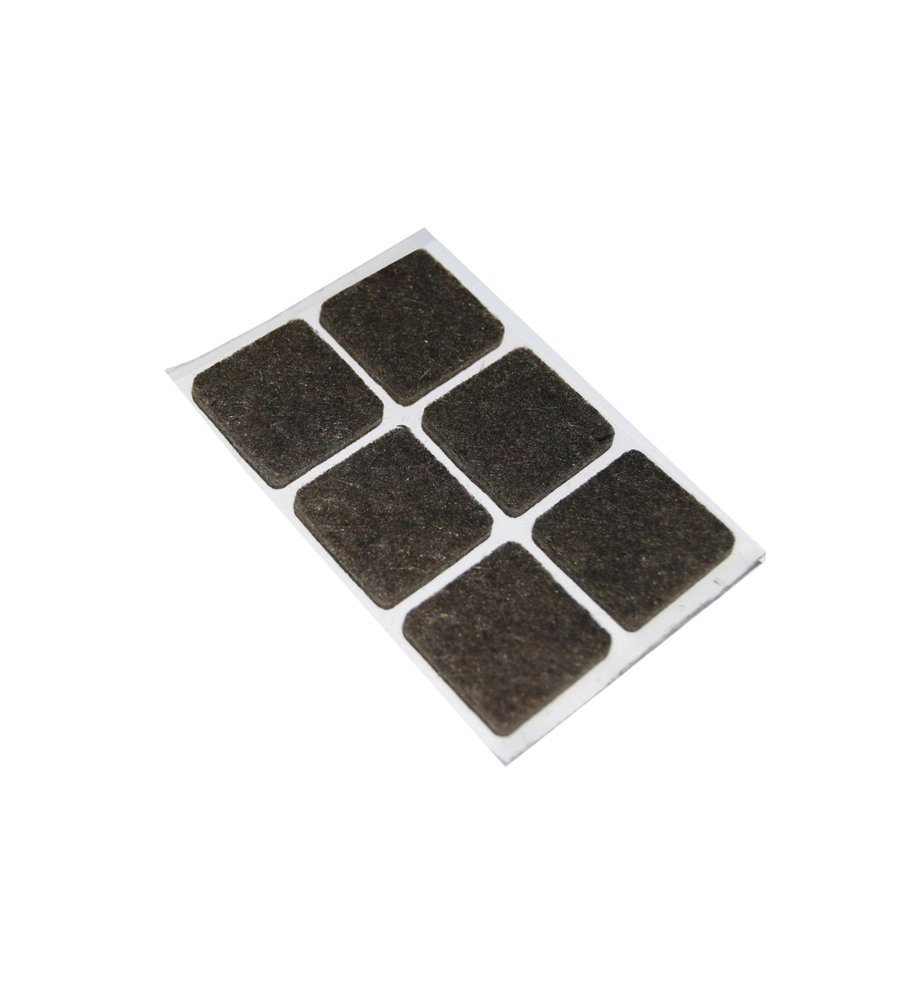 FELTRINI ADESIVI QUADRATI - 30 X 30 MM. - MARRONE - 6 PZ.