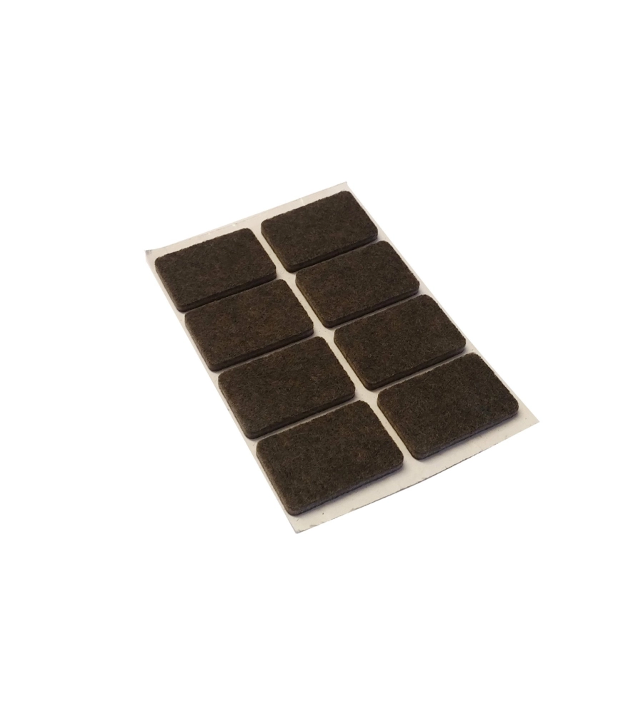 FELTRINI ADESIVI RETTANGOLARI 20 X 30 MM. - MARRONE - 8 PZ.