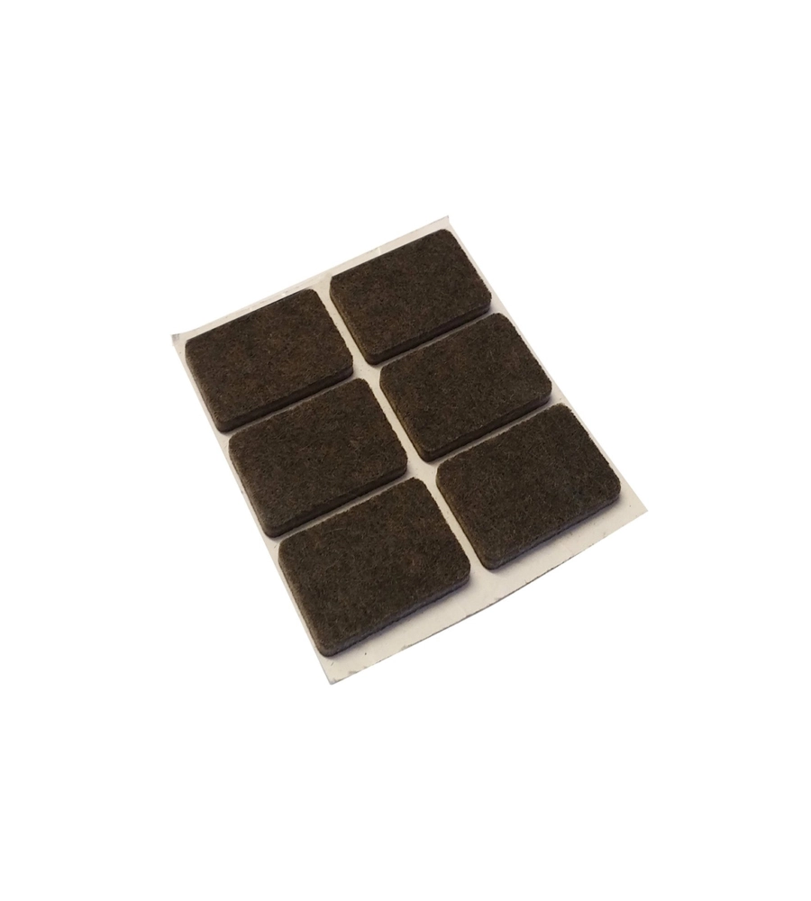 FELTRINI ADESIVI RETTANGOLARI 25 X 35 MM. - MARRONE - 6 PZ.