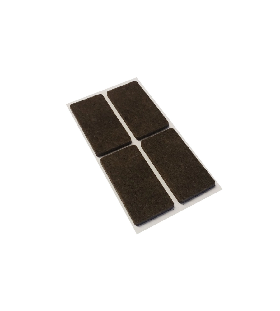 FELTRINI ADESIVI RETTANGOLARI 25 X 50 MM. - MARRONE - 4 PZ.