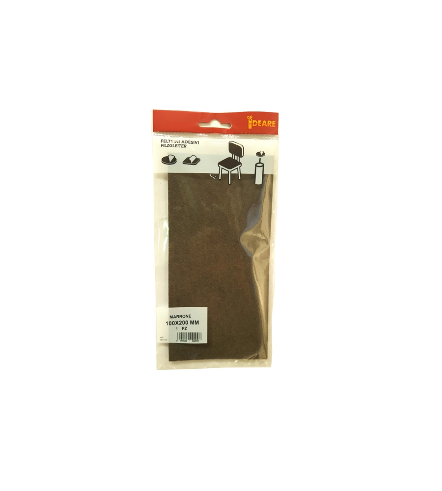 FELTRINO ADESIVO RETTANGOLARE 100 X 200 MM. - MARRONE - 1 PZ.