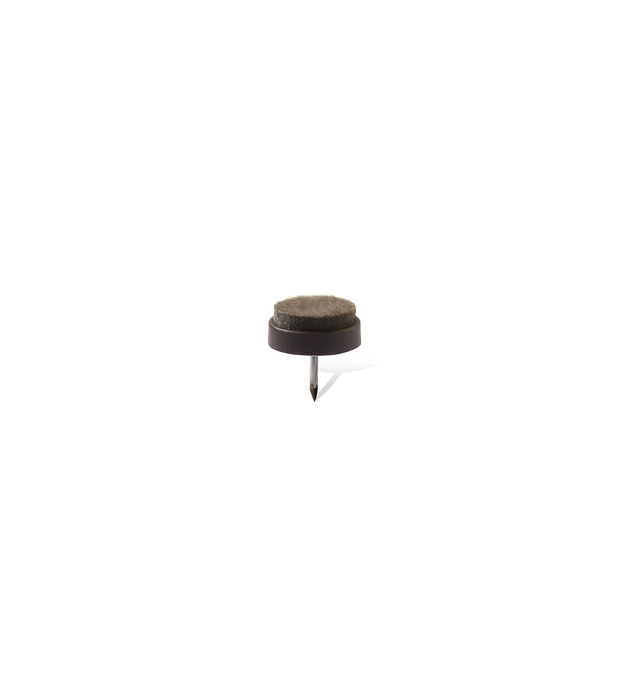 SCIVOLI IN FELTRO TONDI CON CHIODO Ø 28 MM. - MARRONE - 8 PZ.
